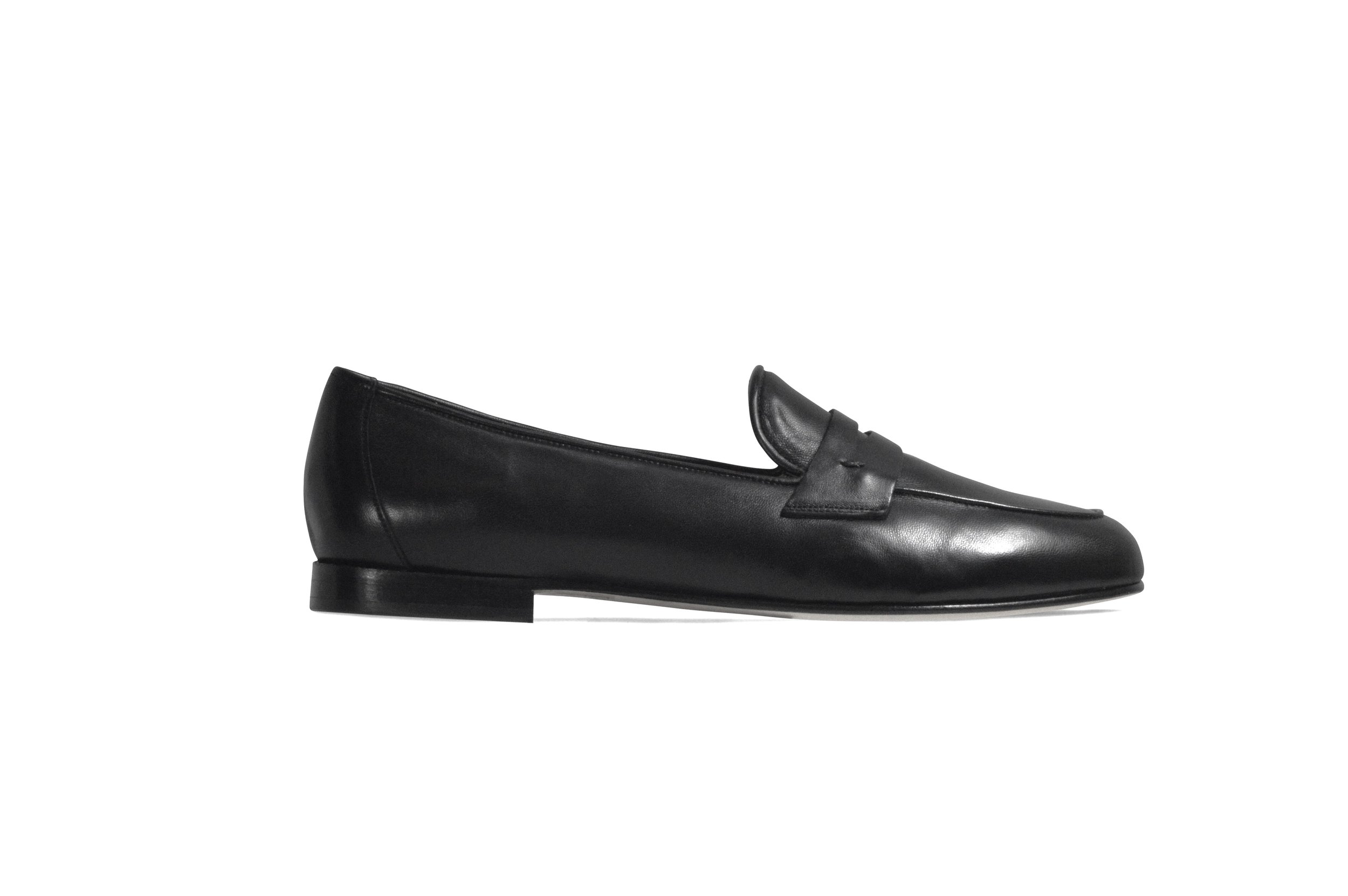 Manovie Toscane Black Leather Slip-On Loafer — Sky Valet Shoes